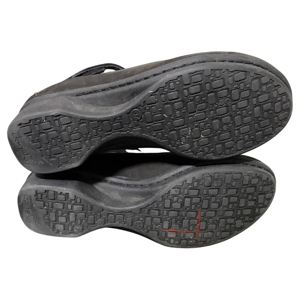Dansko Black Suede Ankle-Cuff Flats